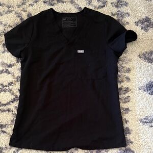 Figs V-Neck Black Scrub Top